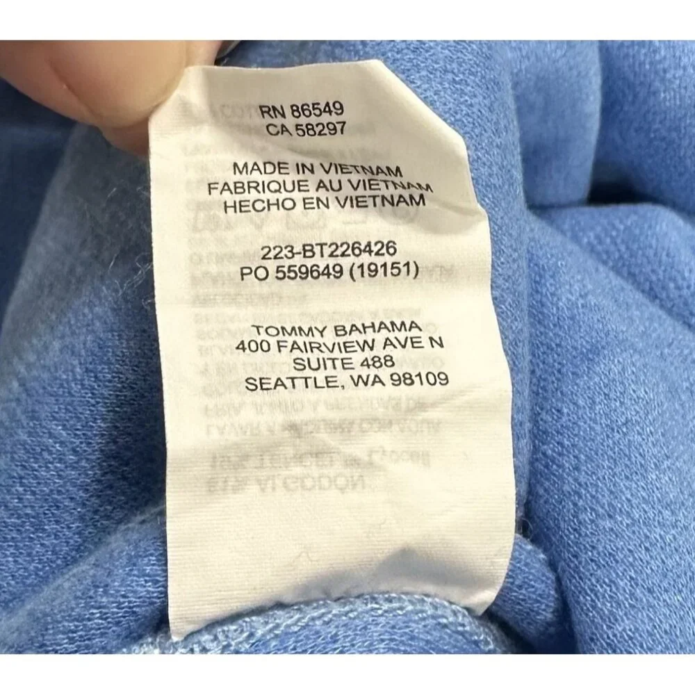 Tommy Bahama 2XB Big Sky Blue Heather Reversible Flipshore Abaco Sweatshirt - Picture 9 of 9